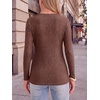 image:imageANRABESS Womens Long Sleeve Shirts Ribbed Knit Fall Tops  Keyhole Neck Soft Stretch Fuzzy Blouse Regular Fit for Business Office Daily Wear Fall amp Spring Seasonal ClothingRust Red