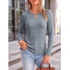 image:imageANRABESS Womens Long Sleeve Shirts Ribbed Knit Fall Tops  Keyhole Neck Soft Stretch Fuzzy Blouse Regular Fit for Business Office Daily Wear Fall amp Spring Seasonal ClothingBlue