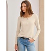 image:imageANRABESS Womens Long Sleeve Shirts Waffle Knit Henley Tops  Button Down V Neck Comfy Lightweight Fitted Business Casual Work Blouses Basic Tees Fall Winter ClothesBeige