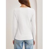 image:imageANRABESS Womens Long Sleeve Shirts Waffle Knit Henley Tops  Button Down V Neck Comfy Lightweight Fitted Business Casual Work Blouses Basic Tees Fall Winter ClothesWhite