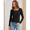 image:imageANRABESS Womens Long Sleeve Shirts Waffle Knit Henley Tops  Button Down V Neck Comfy Lightweight Fitted Business Casual Work Blouses Basic Tees Fall Winter ClothesBlack
