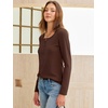 image:imageANRABESS Womens Long Sleeve Shirts Waffle Knit Henley Tops  Button Down V Neck Comfy Lightweight Fitted Business Casual Work Blouses Basic Tees Fall Winter ClothesBrown