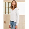 image:imageANRABESS Womens Long Sleeve Shirts Waffle Knit Henley Tops  Button Down V Neck Comfy Lightweight Fitted Business Casual Work Blouses Basic Tees Fall Winter ClothesWhite