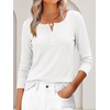 image:imageANRABESS Womens Long Sleeve Shirts Waffle Knit Henley Tops  Button Down V Neck Comfy Lightweight Fitted Business Casual Work Blouses Basic Tees Fall Winter ClothesWhite