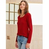 image:imageANRABESS Womens Long Sleeve Shirts Waffle Knit Henley Tops  Button Down V Neck Comfy Lightweight Fitted Business Casual Work Blouses Basic Tees Fall Winter ClothesRed