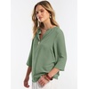 image:imageANRABESS Womens Tops 34 Sleeve V Neck Henley Shirts Dressy Casual Business Work Blouses Summer Fashion for Office DailyLight Green