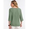 image:imageANRABESS Womens Tops 34 Sleeve V Neck Henley Shirts Dressy Casual Business Work Blouses Summer Fashion for Office DailyLight Green