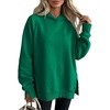 image:imageANRABESS Hoodies for Women Oversized Long Sleeve Sweatshirts  Raglan Sleeve Side Slit Pullover Tops Cozy Soft Warm Casual Y2K Teen Girls Clothes Fall Winter Fashion OutfitsGreen