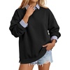 image:imageANRABESS Womens Oversized Long Sleeve Crewneck Sweatshirts  Comfy HoodiesSide Slits Pullover Top Loose Fit Casual Fall Outfits 2026 Teen Girls Y2k Clothing for LayeringBlack