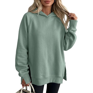 image:imageANRABESS Hoodies for Women Oversized Long Sleeve Sweatshirts  Raglan Sleeve Side Slit Pullover Tops Cozy Soft Warm Casual Y2K Teen Girls Clothes Fall Winter Fashion OutfitsGrey Green