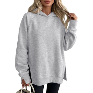image:imageANRABESS Hoodies for Women Oversized Long Sleeve Sweatshirts  Raglan Sleeve Side Slit Pullover Tops Cozy Soft Warm Casual Y2K Teen Girls Clothes Fall Winter Fashion OutfitsLight Grey