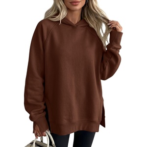 image:imageANRABESS Hoodies for Women Oversized Long Sleeve Sweatshirts  Raglan Sleeve Side Slit Pullover Tops Cozy Soft Warm Casual Y2K Teen Girls Clothes Fall Winter Fashion OutfitsCaramel
