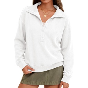 image:imageANRABESS Sweatshirt for Womens Waffle Knit Henley Pullover  Lightweight Soft Thermal Regular Fit Long Sleeve Half Button Topsfor Casual Daily amp Preppy Spring amp Fall WeatherWhite