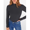 image:imageANRABESS Long Sleeve Shirts for Women Mock Neck Tops  Lettuce Trim Ribbed Knit TShirts Dressy Blouse Slim Fit Summer Tee Business Causal Outfits Fall Layer ClothingDeep Grey