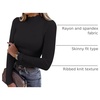 image:imageANRABESS Long Sleeve Shirts for Women Mock Neck Tops  Lettuce Trim Ribbed Knit TShirts Dressy Blouse Slim Fit Summer Tee Business Causal Outfits Fall Layer ClothingBlack