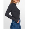 image:imageANRABESS Long Sleeve Shirts for Women Mock Neck Tops  Lettuce Trim Ribbed Knit TShirts Dressy Blouse Slim Fit Summer Tee Business Causal Outfits Fall Layer ClothingDeep Grey