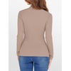 image:imageANRABESS Long Sleeve Shirts for Women Mock Neck Tops  Lettuce Trim Ribbed Knit TShirts Dressy Blouse Slim Fit Summer Tee Business Causal Outfits Fall Layer ClothingLight Camel