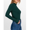 image:imageANRABESS Long Sleeve Shirts for Women Mock Neck Tops  Lettuce Trim Ribbed Knit TShirts Dressy Blouse Slim Fit Summer Tee Business Causal Outfits Fall Layer ClothingDeep Green