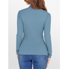 image:imageANRABESS Long Sleeve Shirts for Women Mock Neck Tops  Lettuce Trim Ribbed Knit TShirts Dressy Blouse Slim Fit Summer Tee Business Causal Outfits Fall Layer ClothingGrey Blue