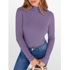 image:imageANRABESS Long Sleeve Shirts for Women Mock Neck Tops  Lettuce Trim Ribbed Knit TShirts Dressy Blouse Slim Fit Summer Tee Business Causal Outfits Fall Layer ClothingPurple