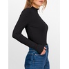 image:imageANRABESS Long Sleeve Shirts for Women Mock Neck Tops  Lettuce Trim Ribbed Knit TShirts Dressy Blouse Slim Fit Summer Tee Business Causal Outfits Fall Layer ClothingBlack