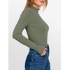 image:imageANRABESS Long Sleeve Shirts for Women Mock Neck Tops  Lettuce Trim Ribbed Knit TShirts Dressy Blouse Slim Fit Summer Tee Business Causal Outfits Fall Layer ClothingSage Green