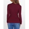 image:imageANRABESS Long Sleeve Shirts for Women Mock Neck Tops  Lettuce Trim Ribbed Knit TShirts Dressy Blouse Slim Fit Summer Tee Business Causal Outfits Fall Layer ClothingWine Red
