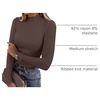 image:imageANRABESS Long Sleeve Shirts for Women Mock Neck Tops  Lettuce Trim Ribbed Knit TShirts Dressy Blouse Slim Fit Summer Tee Business Causal Outfits Fall Layer ClothingCoffee