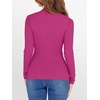 image:imageANRABESS Long Sleeve Shirts for Women Mock Neck Tops  Lettuce Trim Ribbed Knit TShirts Dressy Blouse Slim Fit Summer Tee Business Causal Outfits Fall Layer ClothingHot Pink
