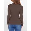 image:imageANRABESS Long Sleeve Shirts for Women Mock Neck Tops  Lettuce Trim Ribbed Knit TShirts Dressy Blouse Slim Fit Summer Tee Business Causal Outfits Fall Layer ClothingCoffee