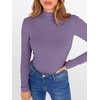 image:imageANRABESS Long Sleeve Shirts for Women Mock Neck Tops  Lettuce Trim Ribbed Knit TShirts Dressy Blouse Slim Fit Summer Tee Business Causal Outfits Fall Layer ClothingPurple