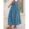 image:imageANRABESS Maxi Skirt for Women Floral High Waisted Elastic Flowy 2026 Summer Boho Long Skirts Beach Cover Up Vacation SundressBlue Yellow Floral