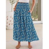 image:imageANRABESS Maxi Skirt for Women Floral High Waisted Elastic Flowy 2026 Summer Boho Long Skirts Beach Cover Up Vacation SundressBlue Yellow Floral