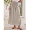 image:imageANRABESS Maxi Skirt for Women Floral High Waisted Elastic Flowy 2026 Summer Boho Long Skirts Beach Cover Up Vacation SundressLight Khaki