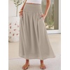 image:imageANRABESS Maxi Skirt for Women Floral High Waisted Elastic Flowy 2026 Summer Boho Long Skirts Beach Cover Up Vacation SundressLight Khaki