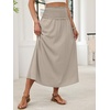 image:imageANRABESS Maxi Skirt for Women Floral High Waisted Elastic Flowy 2026 Summer Boho Long Skirts Beach Cover Up Vacation SundressLight Khaki