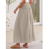 image:imageANRABESS Maxi Skirt for Women Floral High Waisted Elastic Flowy 2026 Summer Boho Long Skirts Beach Cover Up Vacation SundressLight Khaki