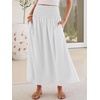 image:imageANRABESS Maxi Skirt for Women Floral High Waisted Elastic Flowy 2026 Summer Boho Long Skirts Beach Cover Up Vacation SundressWhite