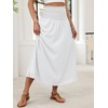 image:imageANRABESS Maxi Skirt for Women Floral High Waisted Elastic Flowy 2026 Summer Boho Long Skirts Beach Cover Up Vacation SundressWhite