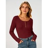 image:imageANRABESS Women Henley Button Thermal Tops Long Sleeve Shirt  Warm Fleece Undershirts Soft Comfy Cozy Cute Basic Tees Fall Winter Casual Daily Layer OutfitsRed