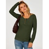 image:imageANRABESS Women Henley Button Thermal Tops Long Sleeve Shirt  Warm Fleece Undershirts Soft Comfy Cozy Cute Basic Tees Fall Winter Casual Daily Layer OutfitsArmy Green