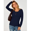 image:imageANRABESS Women Henley Button Thermal Tops Long Sleeve Shirt  Warm Fleece Undershirts Soft Comfy Cozy Cute Basic Tees Fall Winter Casual Daily Layer OutfitsNavy Blue