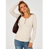 image:imageANRABESS Women Henley Button Thermal Tops Long Sleeve Shirt  Warm Fleece Undershirts Soft Comfy Cozy Cute Basic Tees Fall Winter Casual Daily Layer OutfitsBeige