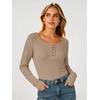 image:imageANRABESS Women Henley Button Thermal Tops Long Sleeve Shirt  Warm Fleece Undershirts Soft Comfy Cozy Cute Basic Tees Fall Winter Casual Daily Layer OutfitsKhaki