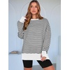 image:imageANRABESS Women Oversized Sweatshirts Thumbhole Long Sleeve Hoodies Shirts 2026 Fall Side Slit Pullover Top Teen Y2k OutfitsBlack White Striped