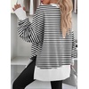 image:imageANRABESS Women Oversized Sweatshirts Thumbhole Long Sleeve Hoodies Shirts 2026 Fall Side Slit Pullover Top Teen Y2k OutfitsBlack White Striped