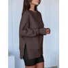image:imageANRABESS Women Oversized Sweatshirts Thumbhole Long Sleeve Hoodies Shirts 2026 Fall Side Slit Pullover Top Teen Y2k OutfitsCoffee