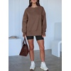 image:imageANRABESS Women Oversized Sweatshirts Thumbhole Long Sleeve Hoodies Shirts 2026 Fall Side Slit Pullover Top Teen Y2k OutfitsDeep Brown