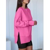 image:imageANRABESS Women Oversized Sweatshirts Thumbhole Long Sleeve Hoodies Shirts 2026 Fall Side Slit Pullover Top Teen Y2k OutfitsHot Pink