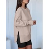 image:imageANRABESS Women Oversized Sweatshirts Thumbhole Long Sleeve Hoodies Shirts 2026 Fall Side Slit Pullover Top Teen Y2k OutfitsLight Khaki